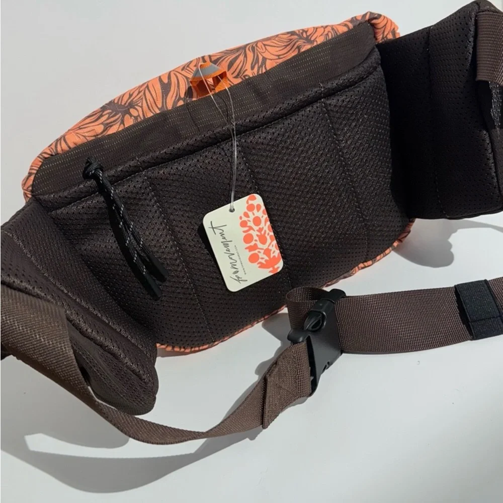 Free People! FP Movement Happy Camper Sling Bag In Monstera Brown NWT!